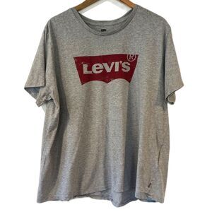 Levi's Men's Grey T-Shirt Logo Short Sleeves XXL Cotton